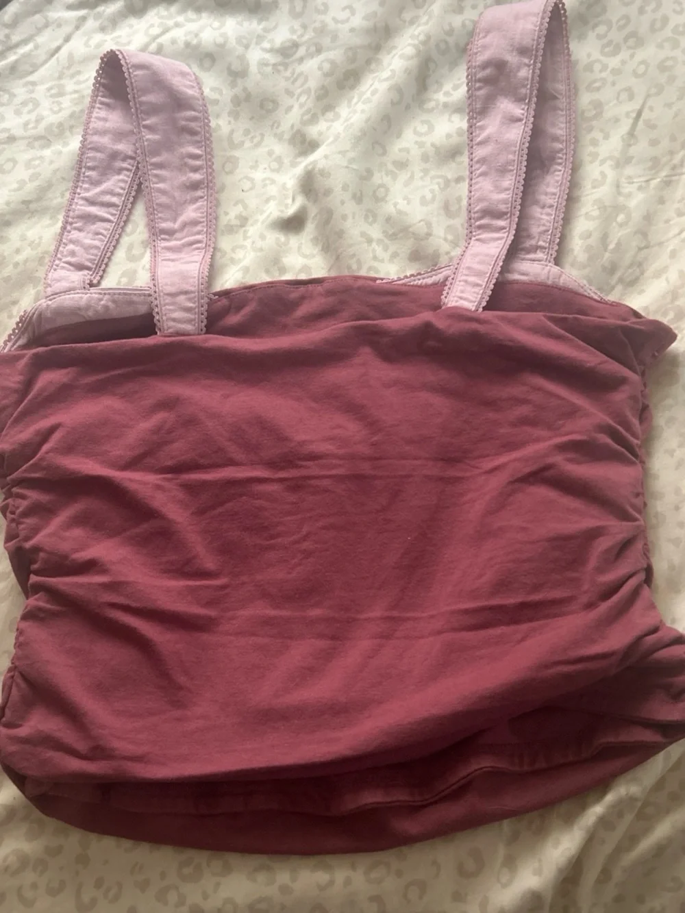 Free People Women’s Mauve Pink Tank Top with Wide Straps Square Neck